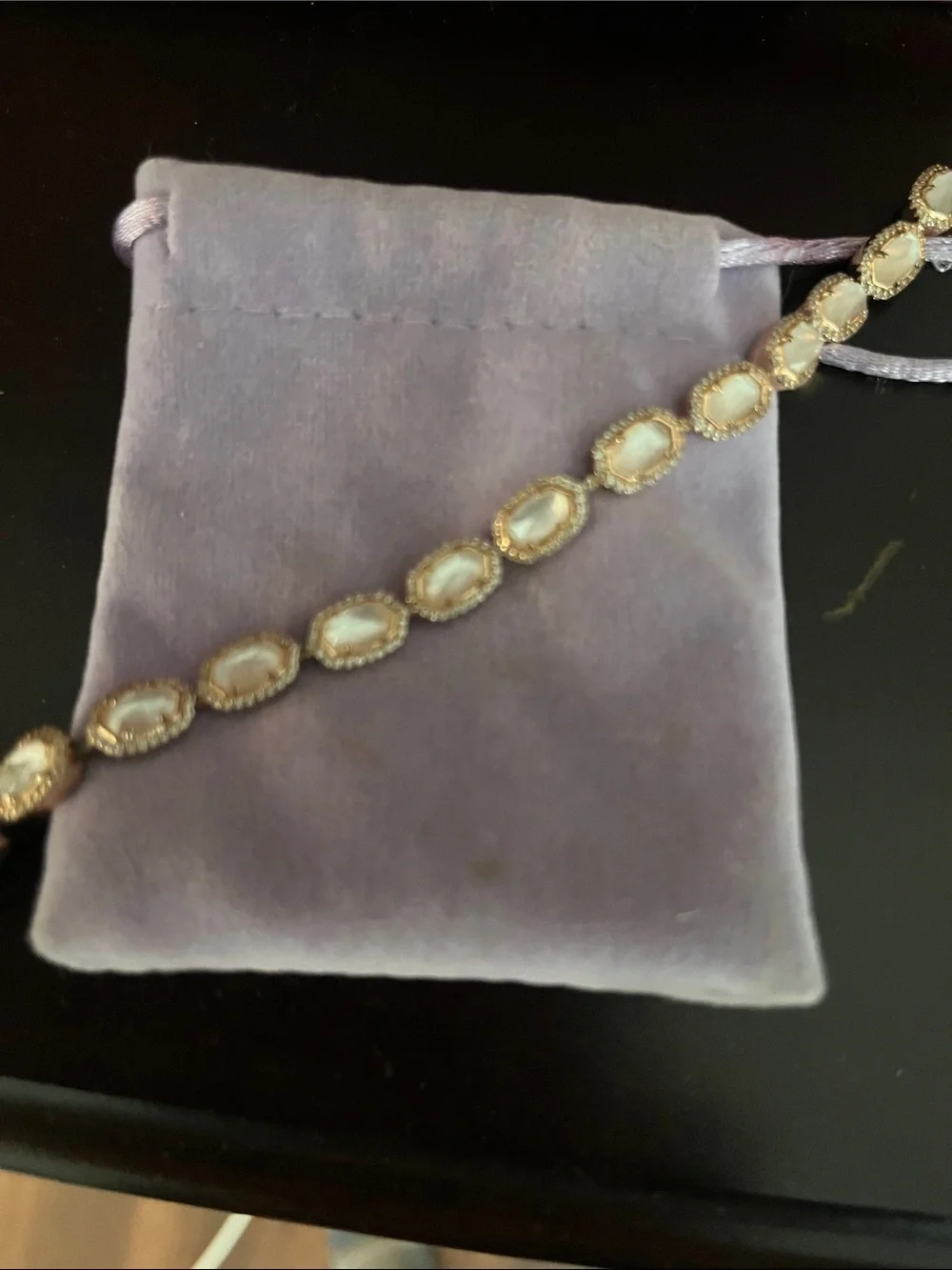 Kendra Scott Cole rose gold bridal  mother of Pearl bracelet w pave $250!! Sale